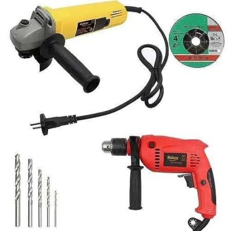 Walkers 800W Angle Grinder 700W 13mm Drill Machine Grinding Wheel and 5 Pcs Drill Bits Combo WKCB419 image-5