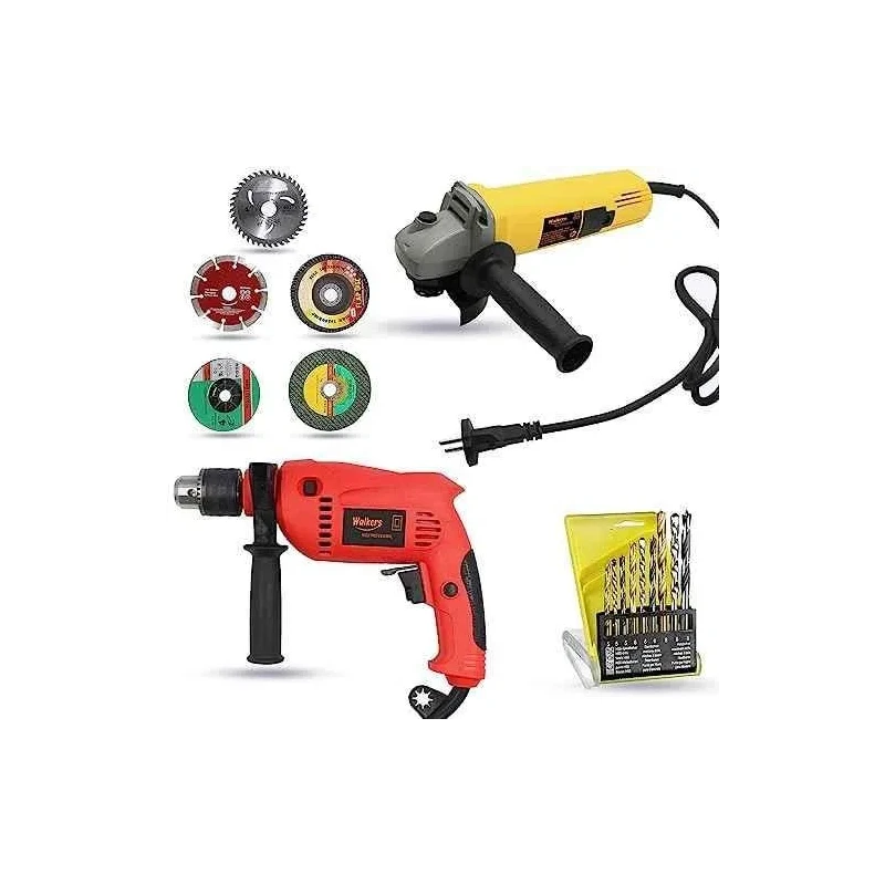Walkers 800W Grinder 700W 13mm Drill Machine Wheel and Drill Bits Combo WKCB443 image-1