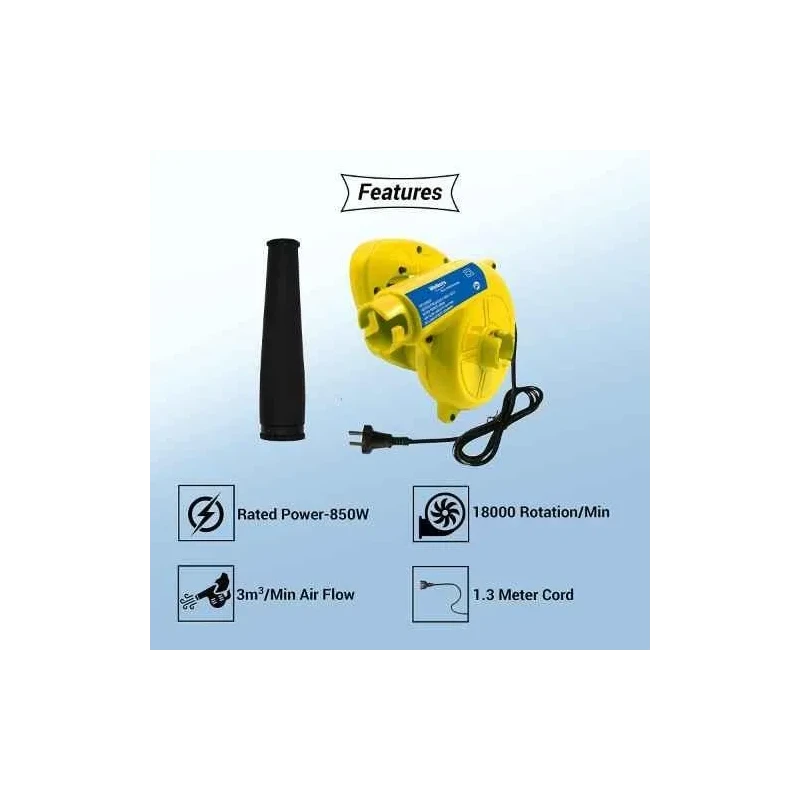 Walkers 850W 18000rpm Electric Air Blower WKFC013 with Air Blowing Pipe Dust Bag Carbon Brush Gloves image-5