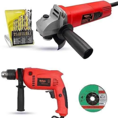 Walkers 800W Angle Grinder 700W 13mm Drill Machine Grinding Wheel 9 Pcs Drill Bits Combo WKCB428 image-2