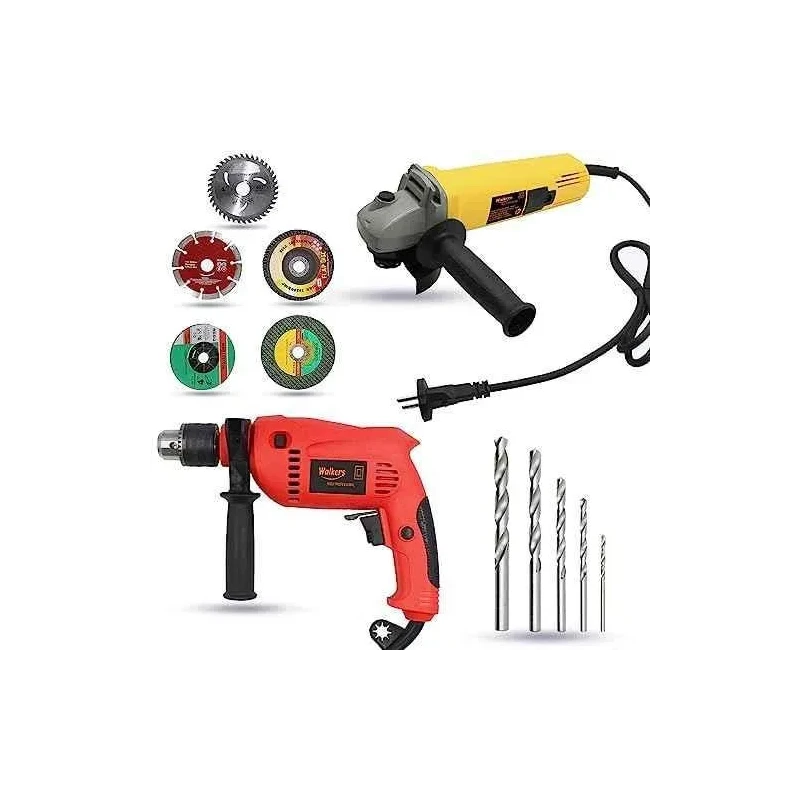 Walkers 800W Angle Grinder 700W 13mm Drill Machine 5 Pcs Wheel 5 Pcs Drill Bits Combo WKCB437 image-4