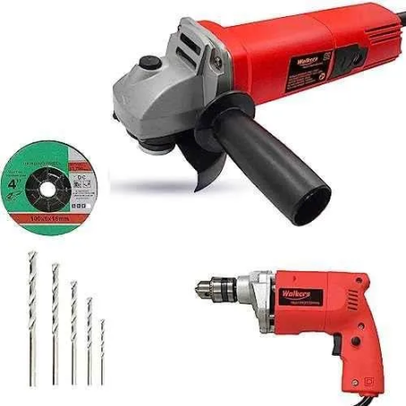 Walkers 800W Angle Grinder 500W 10mm Drill Machine Grinding Wheel and 5 Pcs Drill Bits Combo WKCB418 image-6