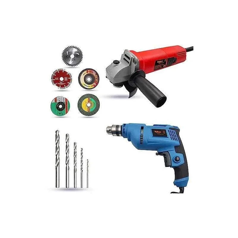 Walkers 800W Angle Grinder 500W 10mm Drill Machine 5 Pcs Wheel 5 Pcs Drill Bits Combo WKCB441 image-3