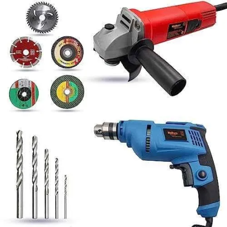 Walkers 800W Angle Grinder 500W 10mm Drill Machine 5 Pcs Wheel 5 Pcs Drill Bits Combo WKCB441 image-3