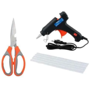 Walkers 20W Black Mini Hot Glue Gun WKCB155 5 Pcs Glue Stick Scissor Combo image-1