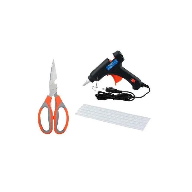 Walkers 20W Black Mini Hot Glue Gun WKCB155 5 Pcs Glue Stick Scissor Combo image-1