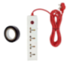 Walkers 4 Socket 1 Switch White Red Power Extension Board WKCB191 with Electrical Tape