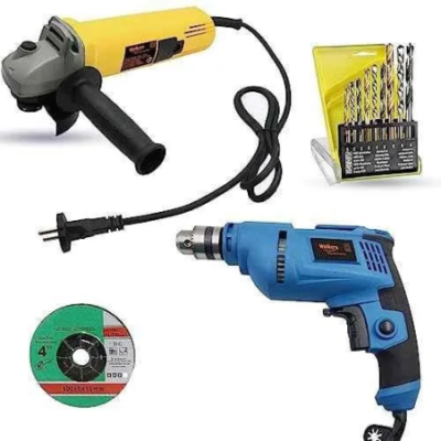 Walkers 800W Angle Grinder 700W 10mm Drill Machine Grinding Wheel and 9 Pcs Drill Bits Combo WKCB426 image-3