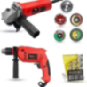 Walkers 800W Angle Grinder 700W 13mm Drill Machine 5 Pcs Wheel 9 Pcs Drill Bits Combo WKCB446
