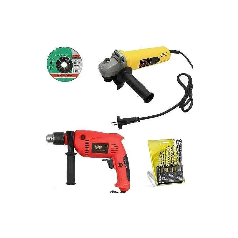 Walkers 800W Angle Grinder 700W 13mm Drill Machine Grinding Wheel 9 Pcs Drill Bits Combo WKCB425 image-5
