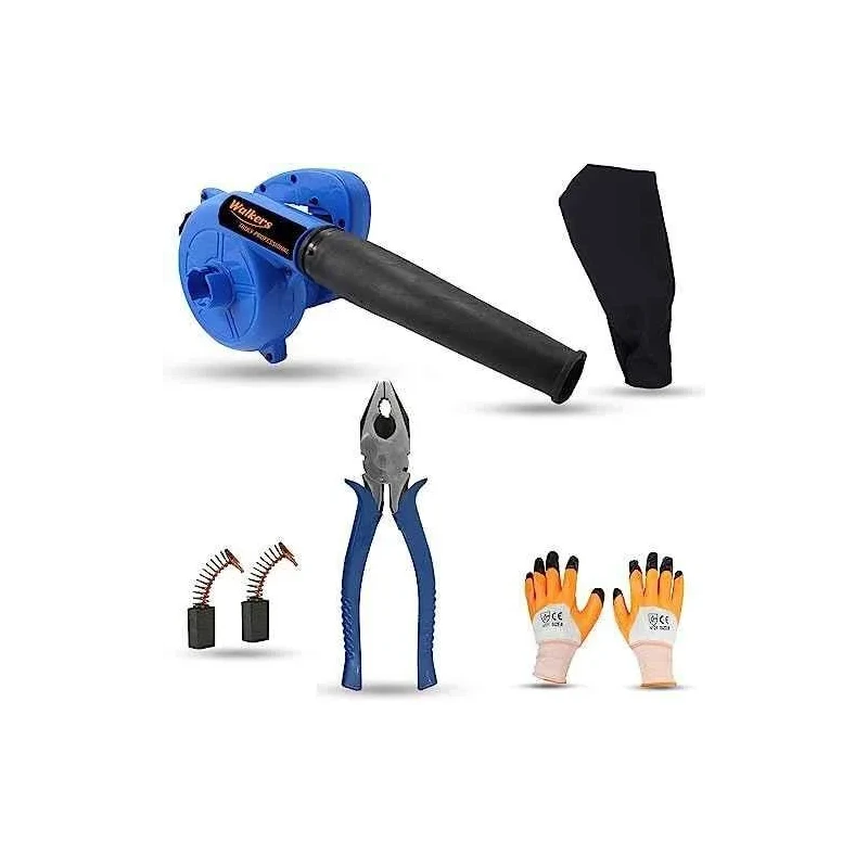 Walkers 800W Plastic Blue Electric Air Blower WKCB272 with Carbon Brushes Gloves and 8 Inch Plier image-5