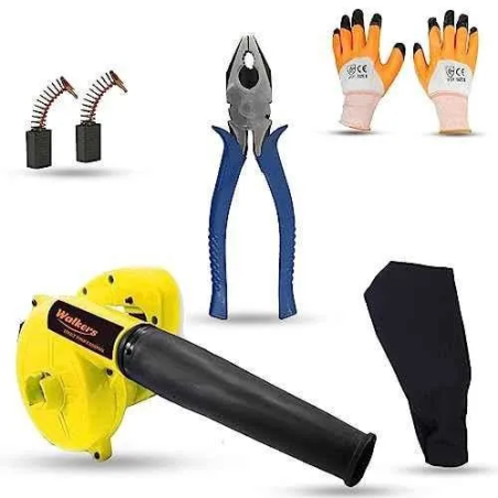 Walkers 800W Yellow Electric Air Blower WKCB291 with Carbon Brushes Gloves and 8 inch Plier image-3