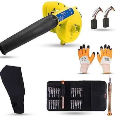 Walkers 800W Plastic Yellow Electric Air Blower WKCB295 with Carbon Brushes Gloves 25 in 1 Screwdriver image-4