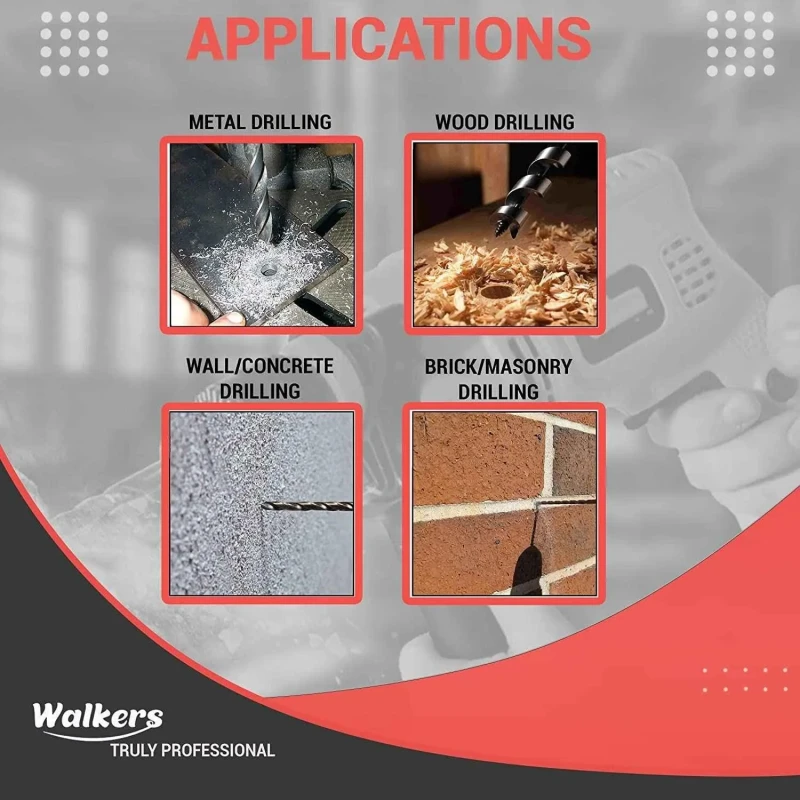 Walkers 700W 13mm Drill Machine WKCB175 with 6 Pcs Hole Saw Drill Bits image-4