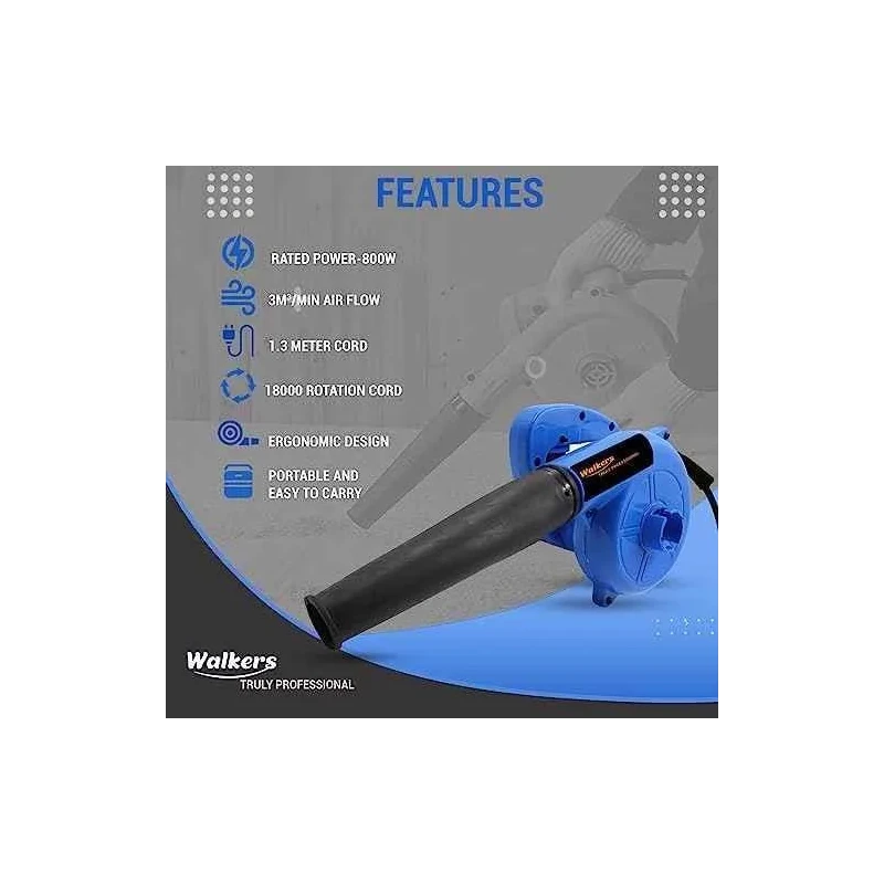 Walkers 800W Plastic Blue Electric Air Blower WKCB277 with Carbon Brushes Electrical Tape image-4