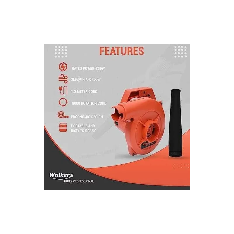 Walkers 800W Plastic Red Electric Air Blower WKCB245 with Carbon Brushes Glue Gun 5 Pcs Glue Sticks image-1