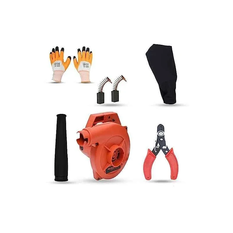 Walkers 800W Plastic Red Electric Air Blower WKCB317 with Carbon Brushes Gloves Wire Cutter image-3
