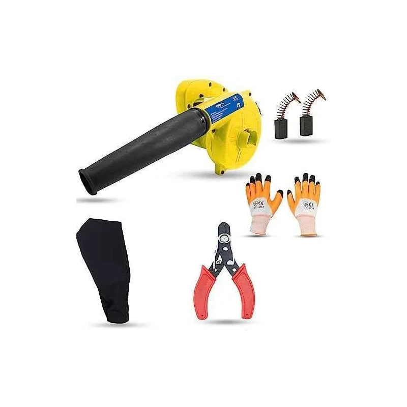 Walkers 800W Plastic Yellow Electric Air Blower WKCB298 with Carbon Brushes Gloves Wire Cutter image-1