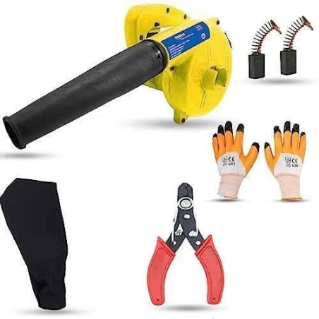 Walkers 800W Plastic Yellow Electric Air Blower WKCB298 with Carbon Brushes Gloves Wire Cutter image-1