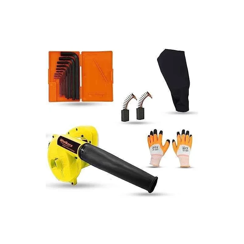 Walkers 800W Plastic Yellow Electric Air Blower with Carbon Brushes Gloves 9 Pcs Allen Key WKCB284 image-4