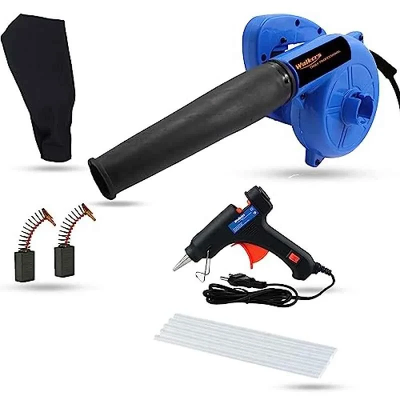 Walkers 800W Plastic Blue Electric Air Blower with Carbon Brushes Gloves Glue Gun 5 Pcs Glue Sticks WKCB205 image-1