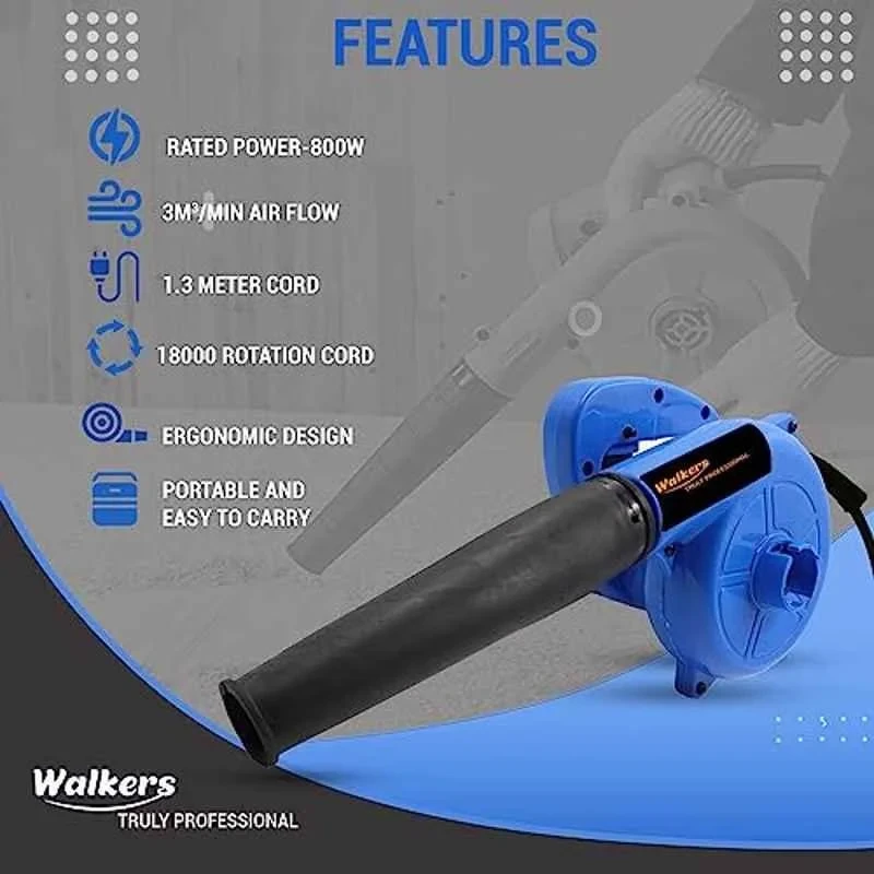 Walkers 800W Plastic Blue Electric Air Blower with Carbon Brushes Gloves Glue Gun 5 Pcs Glue Sticks WKCB205 image-4
