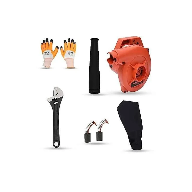 Walkers 800W Plastic Red Electric Air Blower with Carbon Brushes Gloves 8 inch Adjustable Wrench WKCB319 image-2
