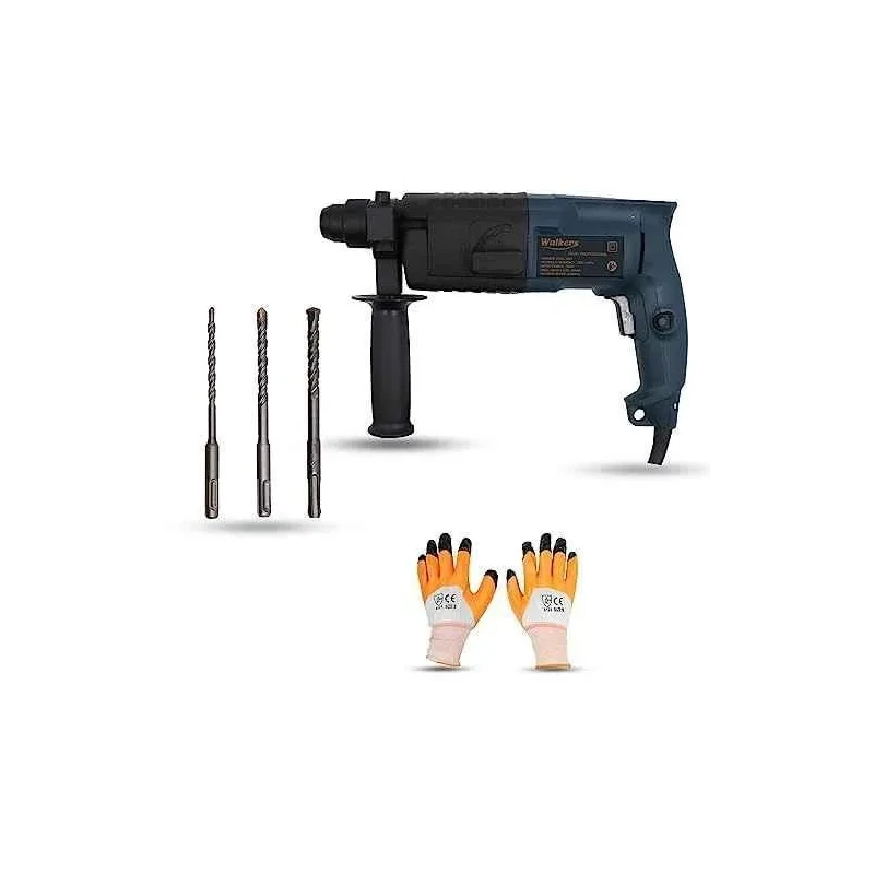 Walkers 750W Forward Reverse Rotation Hammer Impact Drill Machine WKCB321 with 3 Bits Gloves image-2