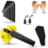 Walkers 800W Plastic Yellow Electric Air Blower WKCB286 with Carbon Brushes Gloves 10 Pcs Allen Key