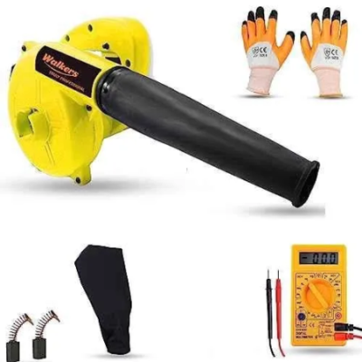 Walkers 800W Plastic Yellow Electric Air Blower WKCB289 with Carbon Brushes Gloves Multimeter image-1