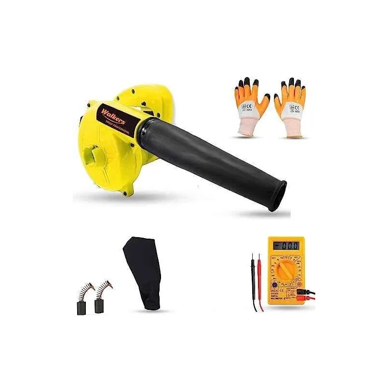 Walkers 800W Plastic Yellow Electric Air Blower WKCB289 with Carbon Brushes Gloves Multimeter image-1