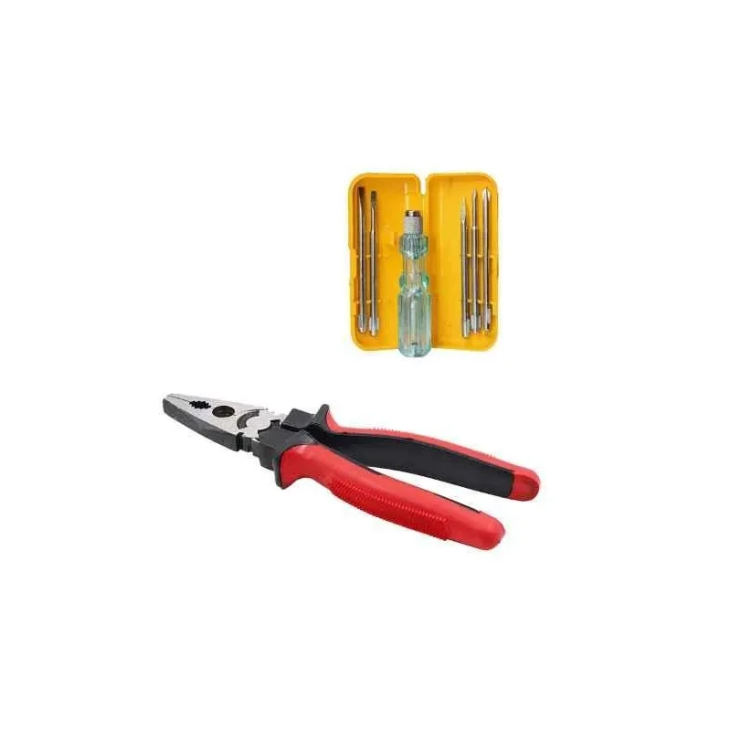 Walkers 8 inch Combination Lineman Plier WKCB134 with 5-in-1 Screwdriver Kit image-3