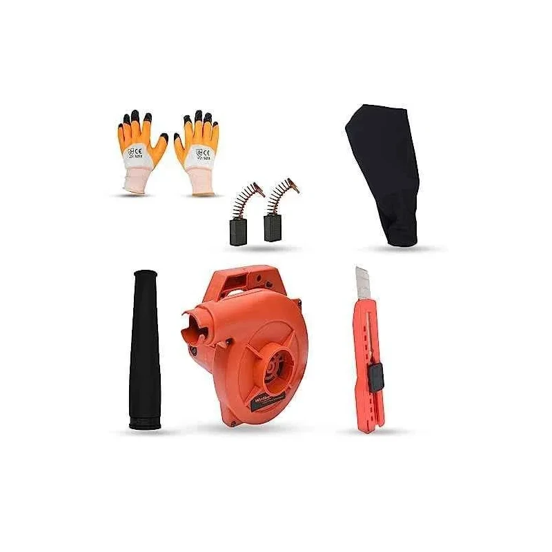 Walkers 800W Plastic Red Electric Air Blower WKCB318 with Carbon Brushes Gloves Utility Knife image-3