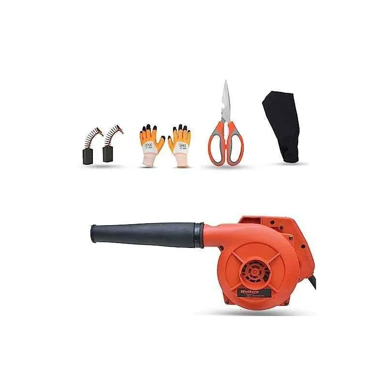 Walkers 800W Plastic Red Electric Air Blower WKCB306 with Carbon Brushes Gloves Scissior image-2