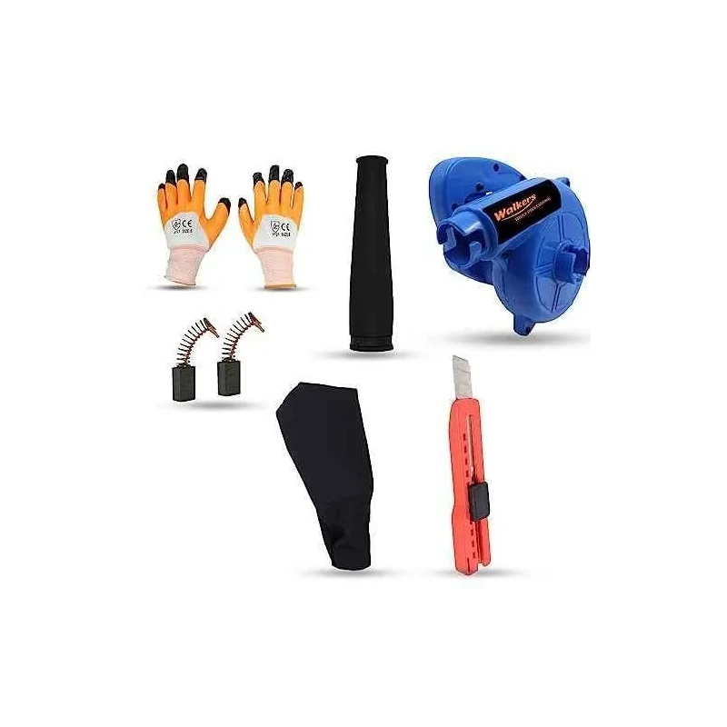 Walkers 800W Plastic Blue Electric Air Blower WKCB280 with Carbon Brushes Gloves Utility Knife image-3