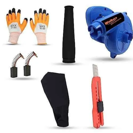 Walkers 800W Plastic Blue Electric Air Blower WKCB280 with Carbon Brushes Gloves Utility Knife image-3