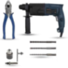 Walkers 750W Forward Reverse Hammer Drill WKCB338 with 3 Bits, Drill Chuck, SDS Adapter, 8 inch Plier