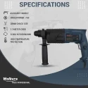 Walkers 750W Forward Reverse Hammer Drill WKCB343 with 3 Bits
