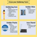 Walkers 11 Pcs Soldering Desoldering Equipment Tool Machine Kit WK0042 with Flux Paste Wire image-2