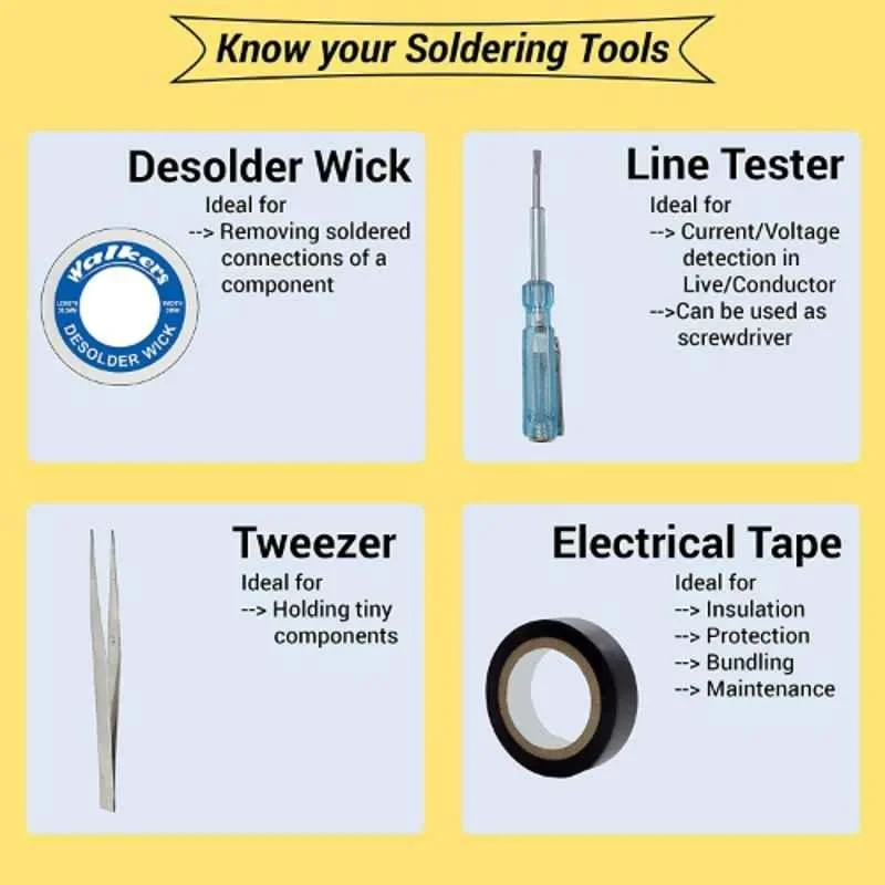 Walkers 11 Pcs Soldering Desoldering Equipment Tool Machine Kit WK0042 with Flux Paste Wire image-3