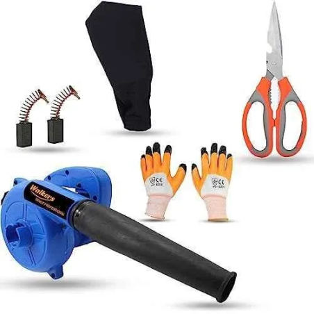 Walkers 800W Plastic Blue Electric Air Blower WKCB268 with Carbon Brushes Gloves Scissior image-2