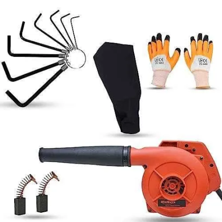 Walkers 800W Plastic Red Electric Air Blower WKCB304 with Carbon Brushes Gloves 8 Pcs Allen Key image-3