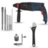 Walkers 1200W Forward Reverse Hammer Drill WKCB372 with 5 Pcs SDS Plus Bit, Drill Chuck, SDS Adapter, 8 inch Wrench