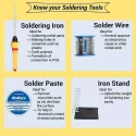 Walkers 12 Pcs Soldering Desoldering Equipment Tool Machine Kit WK0043 with Flux Paste Wire image-3