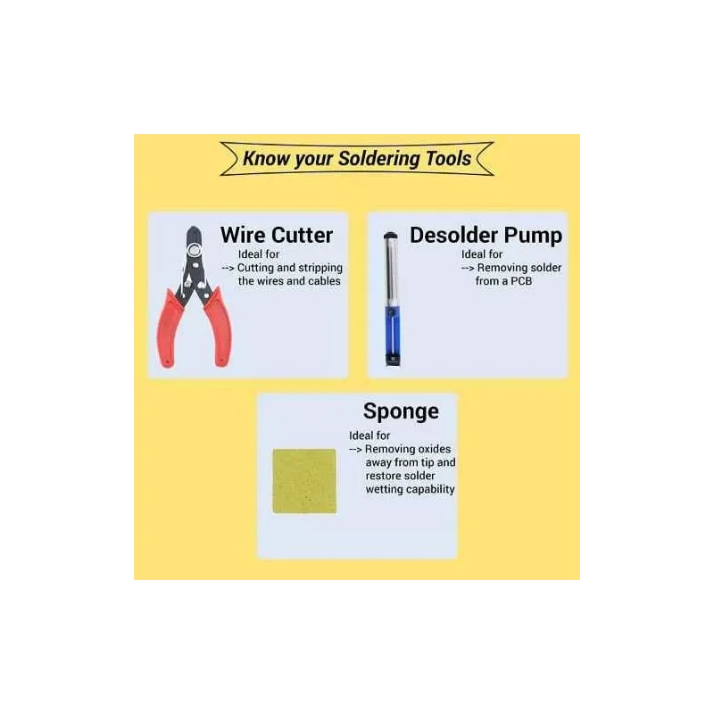Walkers 12 Pcs Soldering Desoldering Equipment Tool Machine Kit WK0043 with Flux Paste Wire image-5