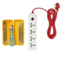 Walkers 4 Socket 1 Switch White Red Power Extension Board WKCB193 with 5-in-1 Screwdriver image-2