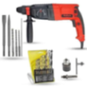Walkers 1200W Forward Reverse Hammer Drill WKCB401 with 5 Pcs SDS Plus Bit, Drill Chuck, SDS Adapter, 9 Drill Bits