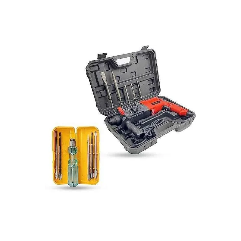 Walkers 1200W Forward Reverse Rotation Hammer Impact Drill Machine WKCB381 with 5 Pcs SDS Plus Bit 5 in 1 Screwdriver image-6
