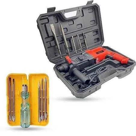 Walkers 1200W Forward Reverse Rotation Hammer Impact Drill Machine WKCB381 with 5 Pcs SDS Plus Bit 5 in 1 Screwdriver image-6