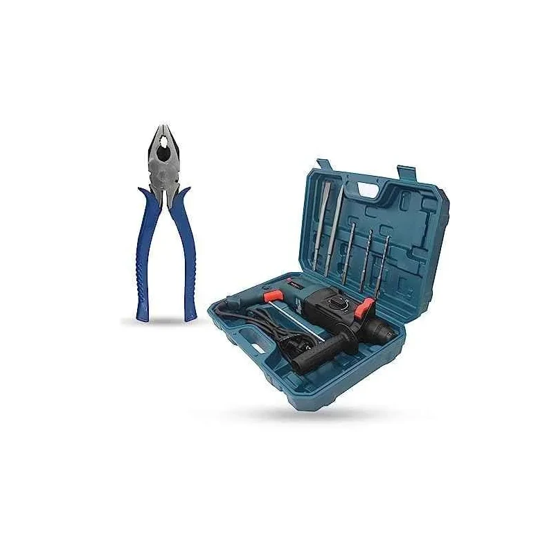 Walkers 1200W Forward Reverse Rotation Hammer Impact Drill WKCB352 with 5 Pcs SDS Plus Bit 8 inch Plier image-4